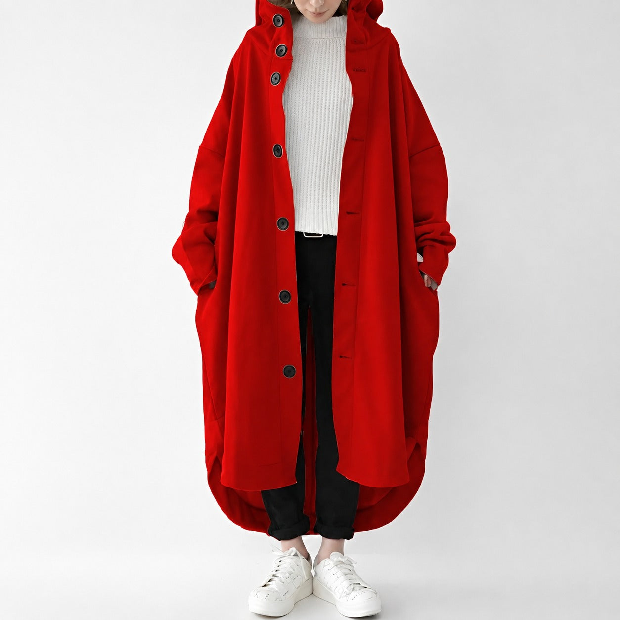 Jennica - Damen-Trenchcoat, lang und lässig geschnitten