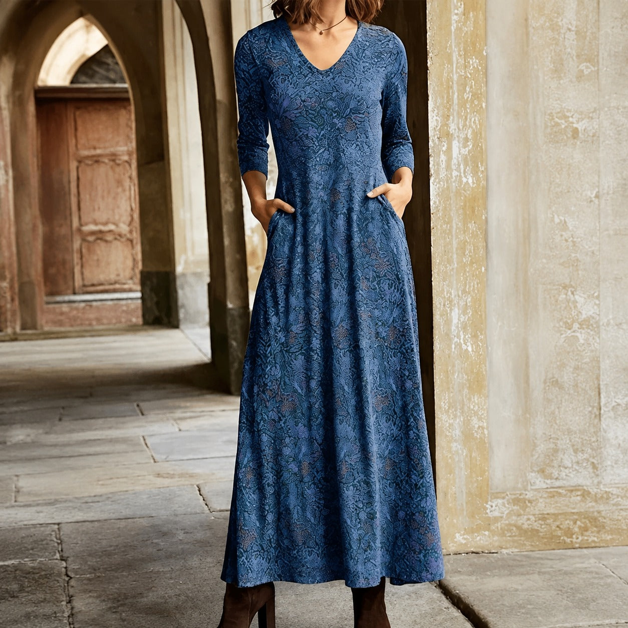 Sophie - Klassisches Damenkleid mit langen Ärmeln