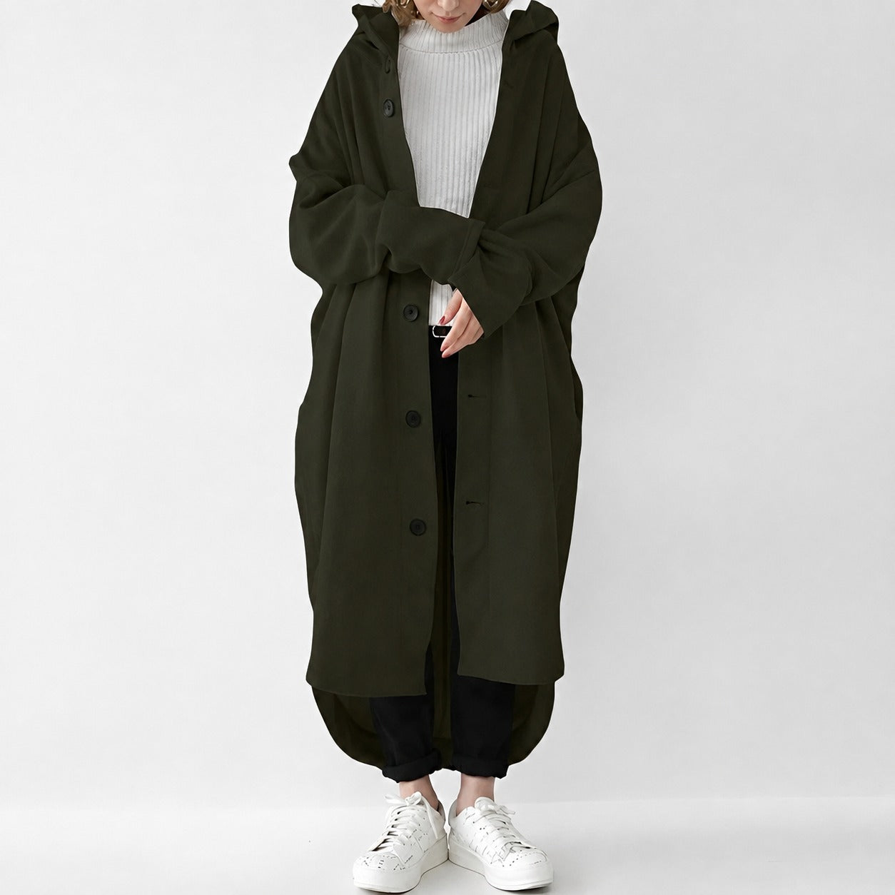 Jennica - Damen-Trenchcoat, lang und lässig geschnitten