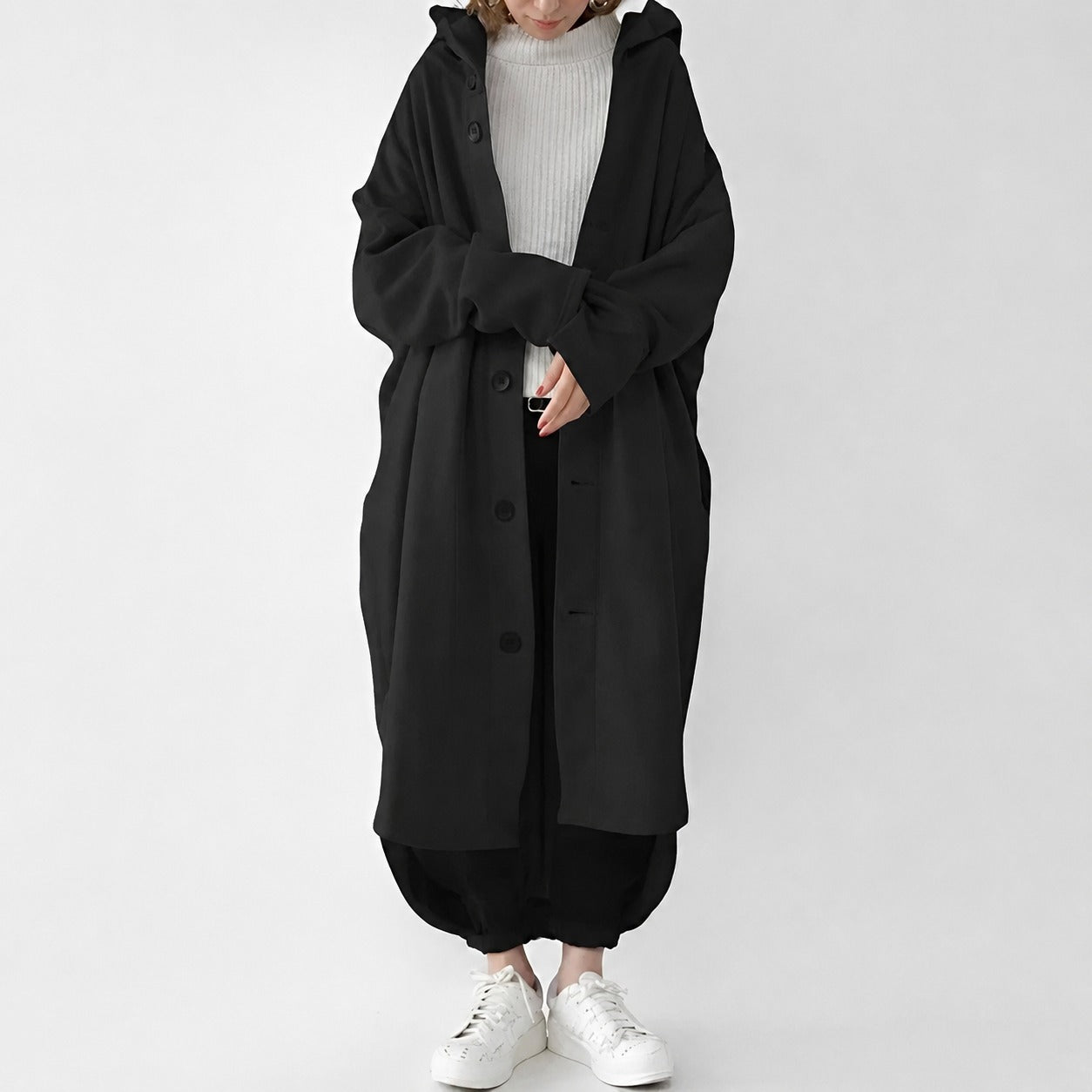 Jennica - Damen-Trenchcoat, lang und lässig geschnitten