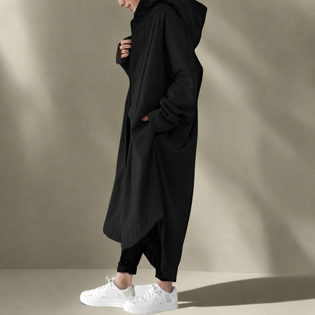 Jennica - Damen-Trenchcoat, lang und lässig geschnitten