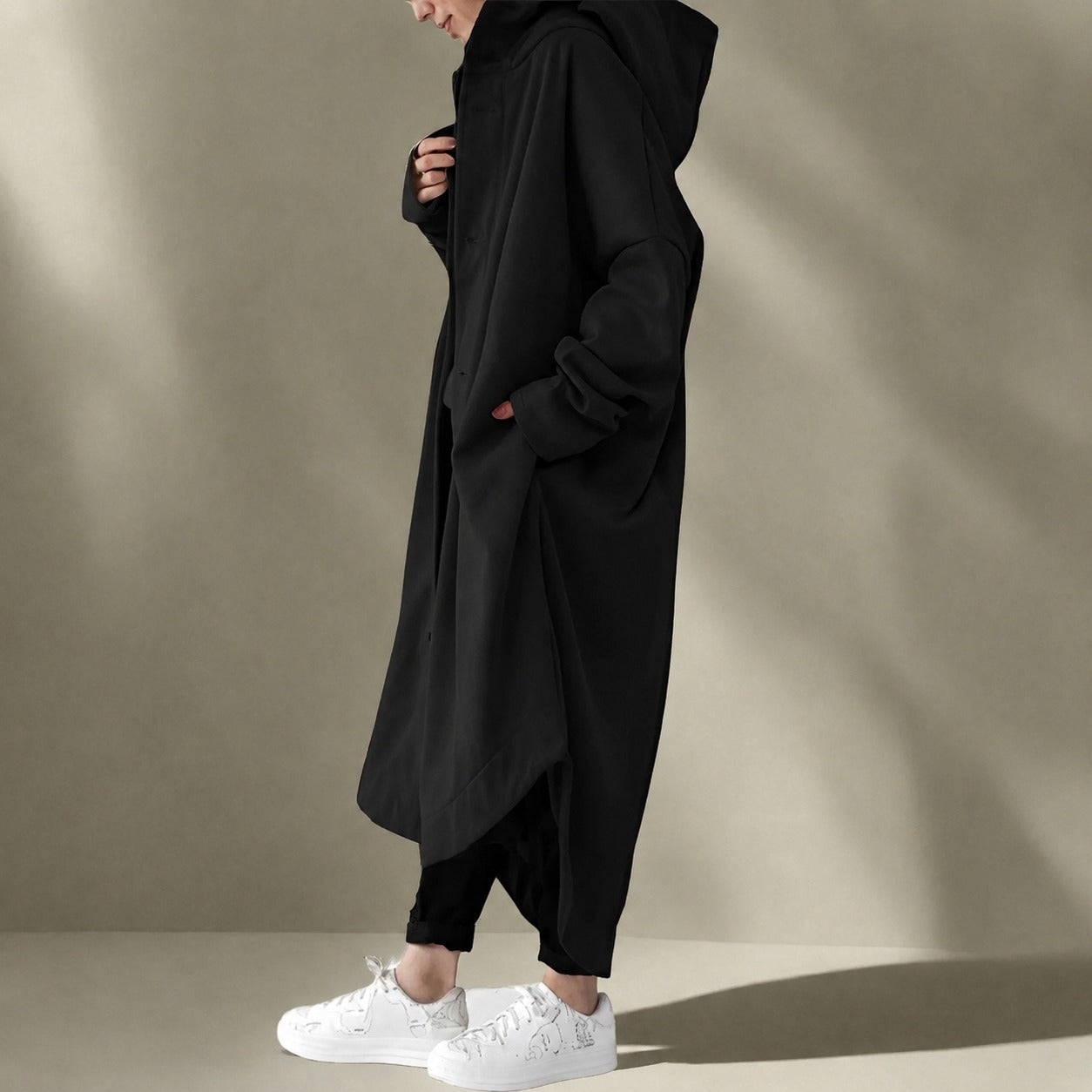 Jennica - Damen-Trenchcoat, lang und lässig geschnitten
