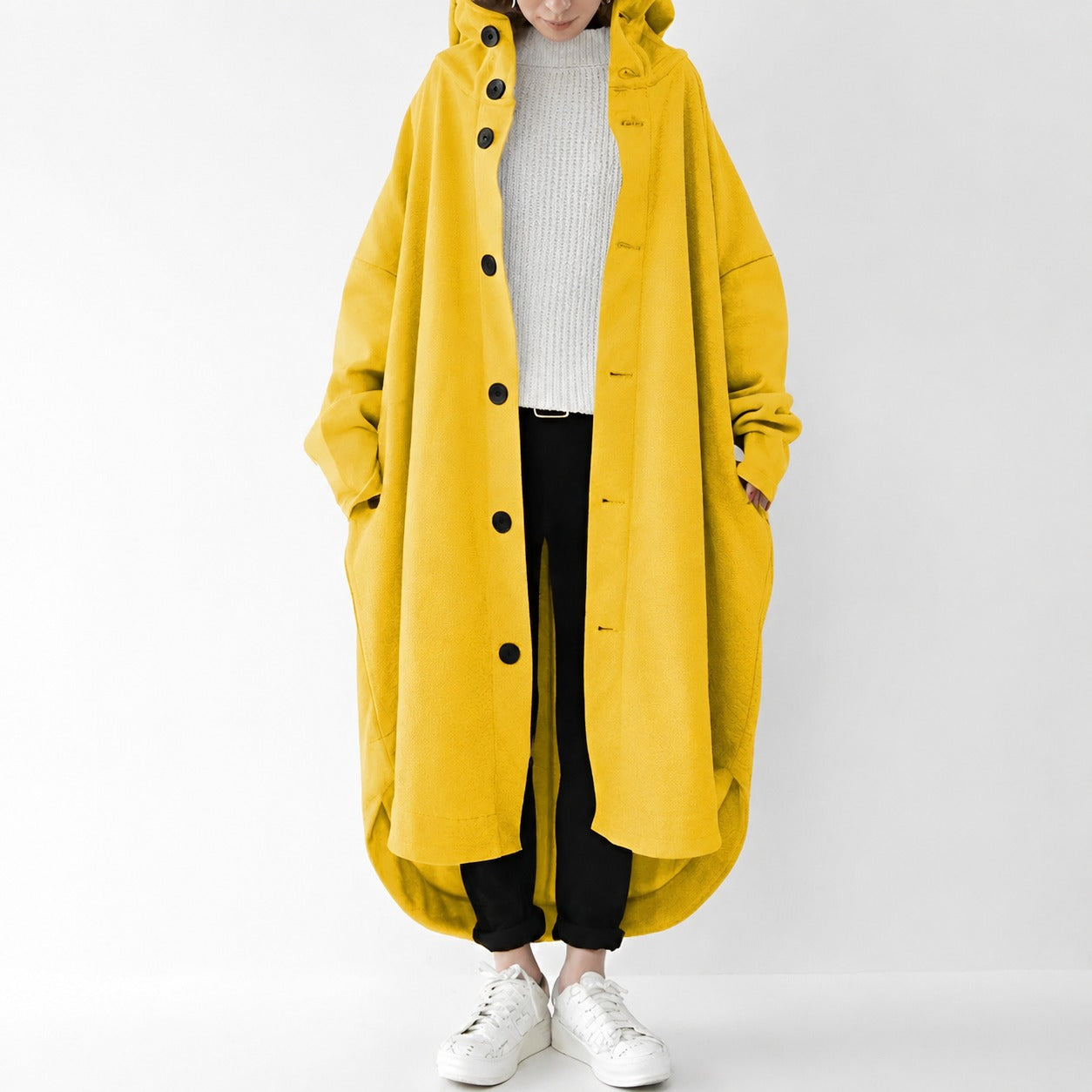 Jennica - Damen-Trenchcoat, lang und lässig geschnitten