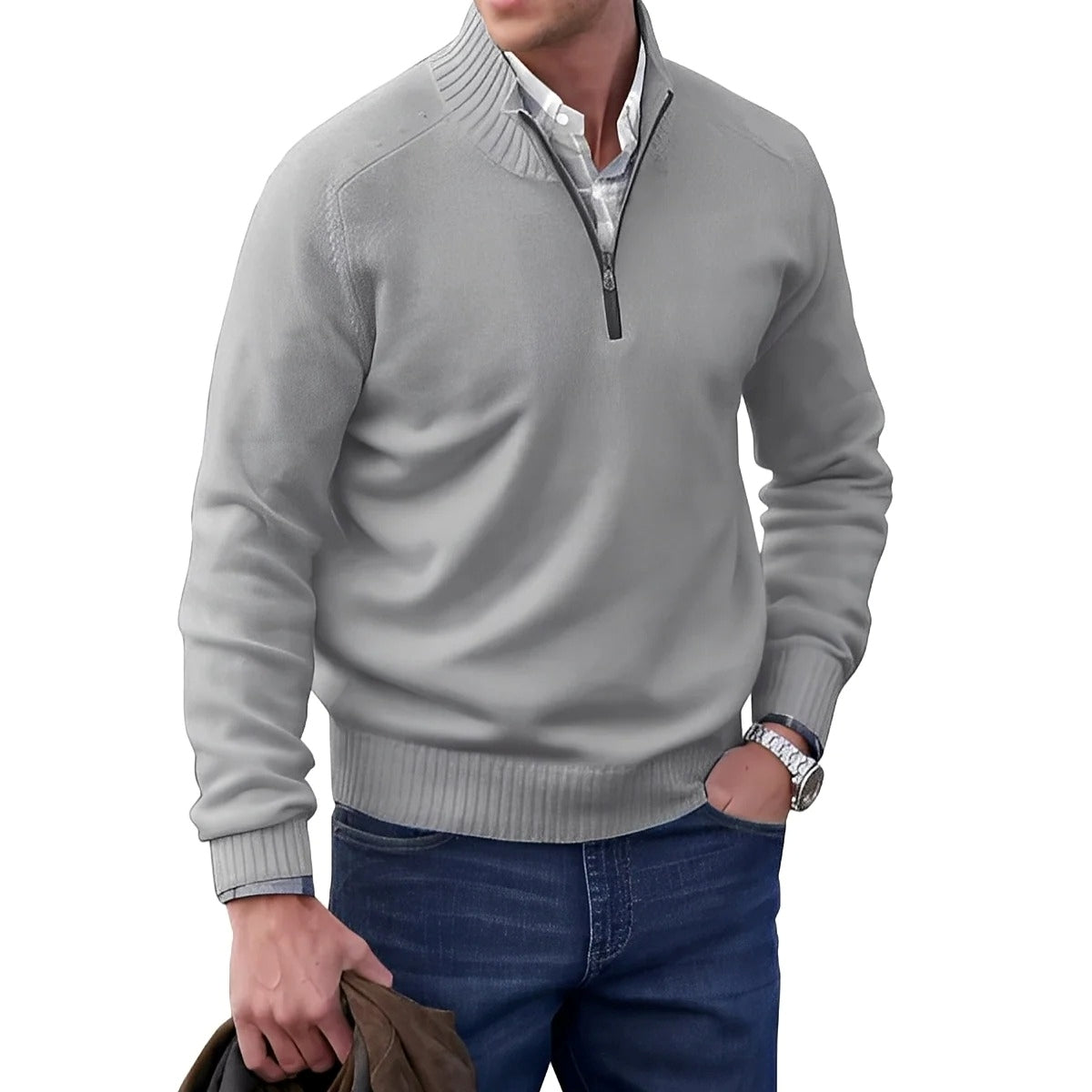 Gabriel - Komfortabler Herrenpullover mit Zipper