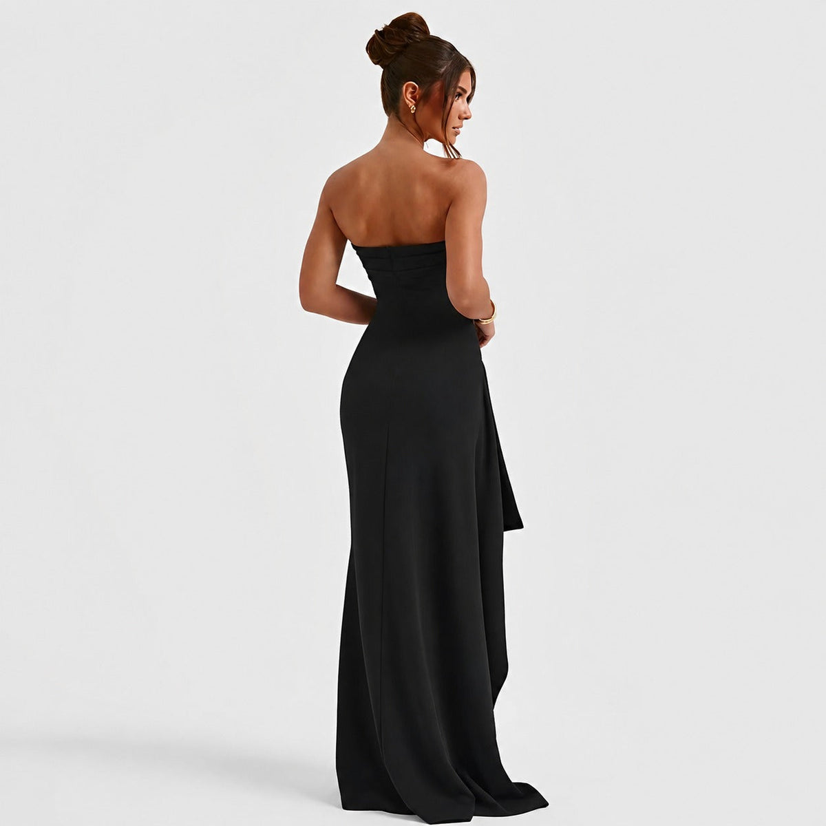Aubree - Elegantes Kleid mit Rückenausschnitt und Schlitz für Damen