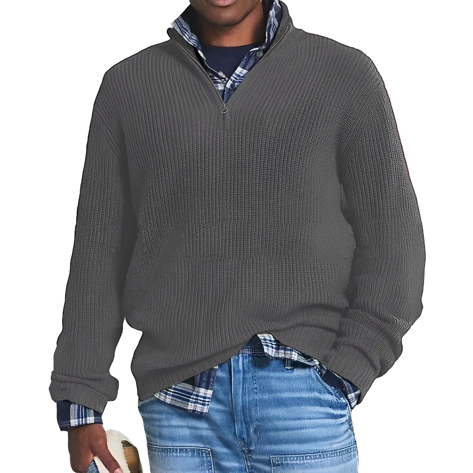 Charlton - Herrenpullover mit Reißverschluss für Wärme