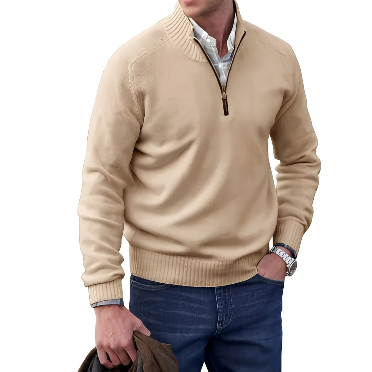 Gabriel - Komfortabler Herrenpullover mit Zipper