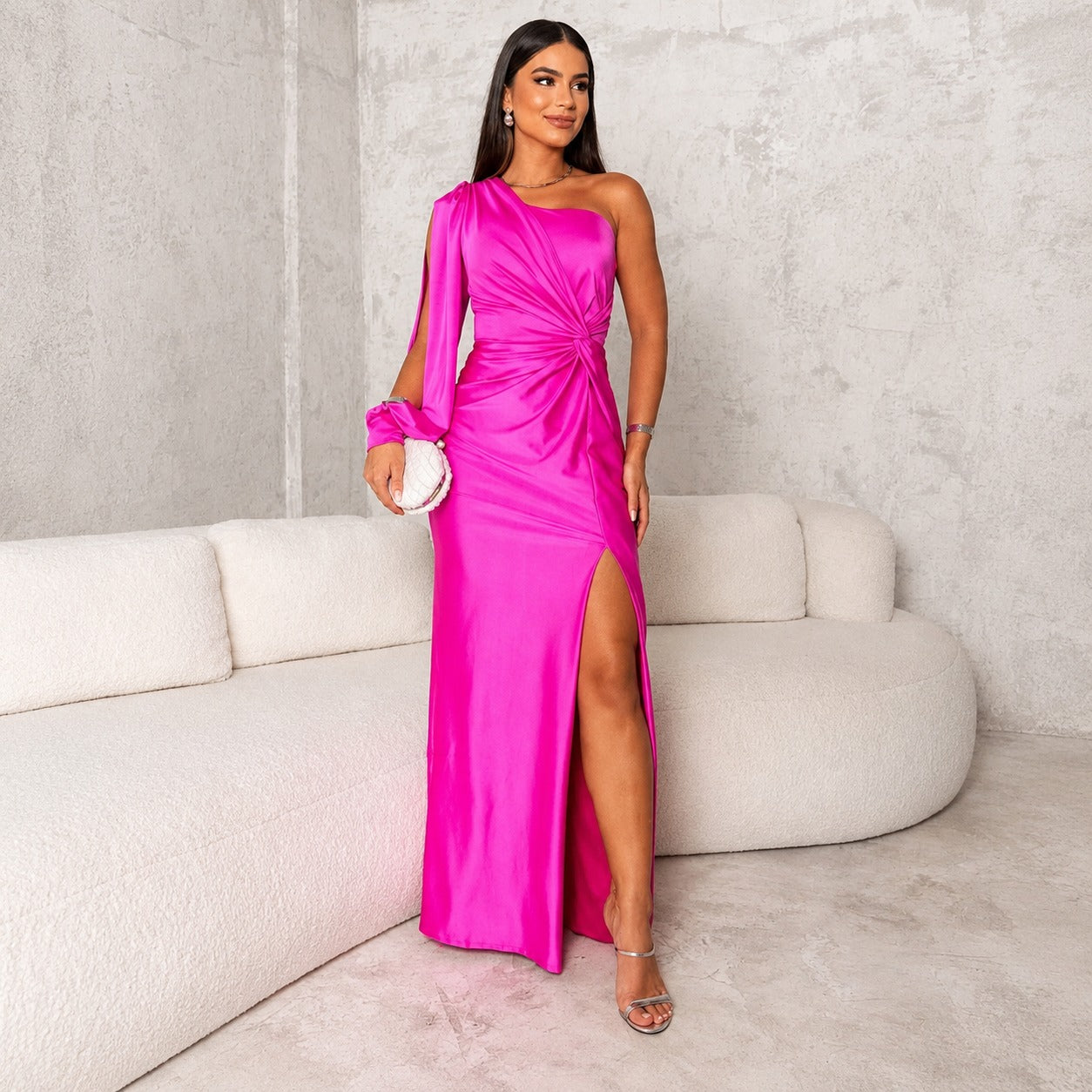 Fely - Schimmerndes One-Shoulder-Kleid