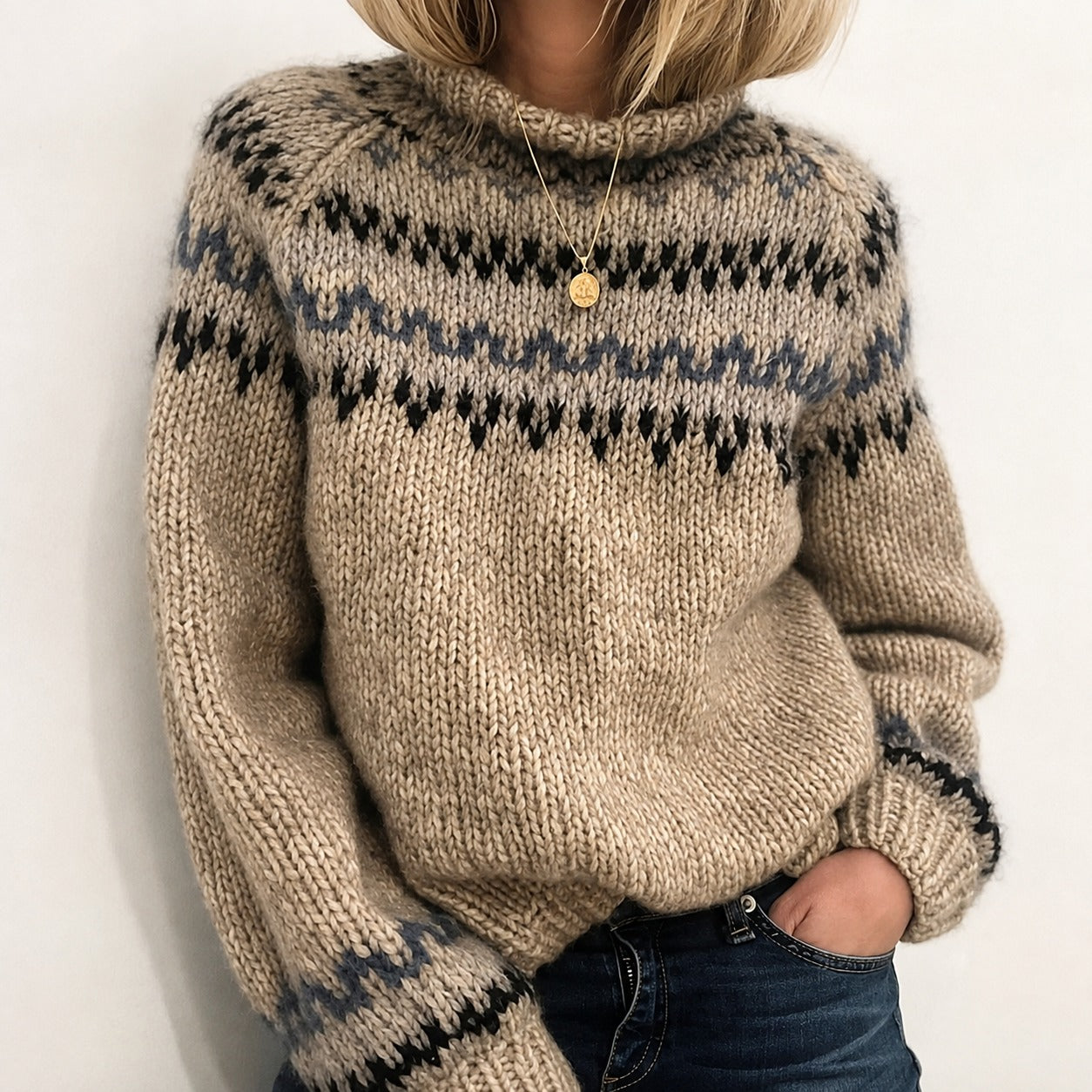 Oona - Komfortabler isländischer Rollkragenpullover