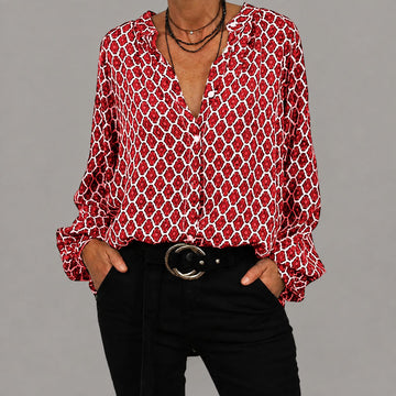 Zara - Locker sitzende Bluse mit V-Ausschnitt
