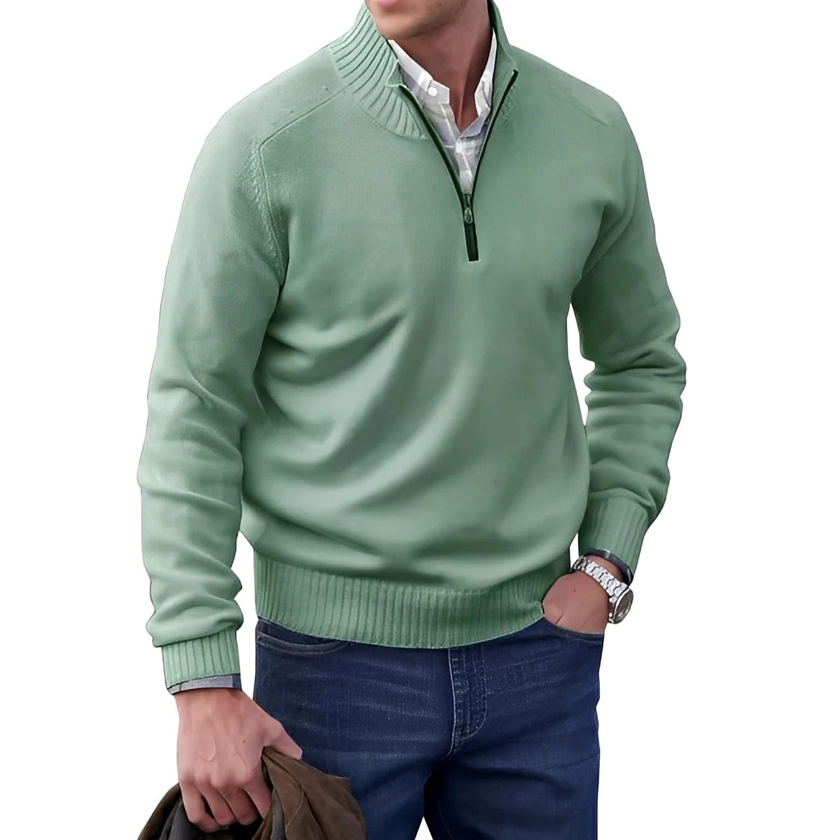 Gabriel - Komfortabler Herrenpullover mit Zipper
