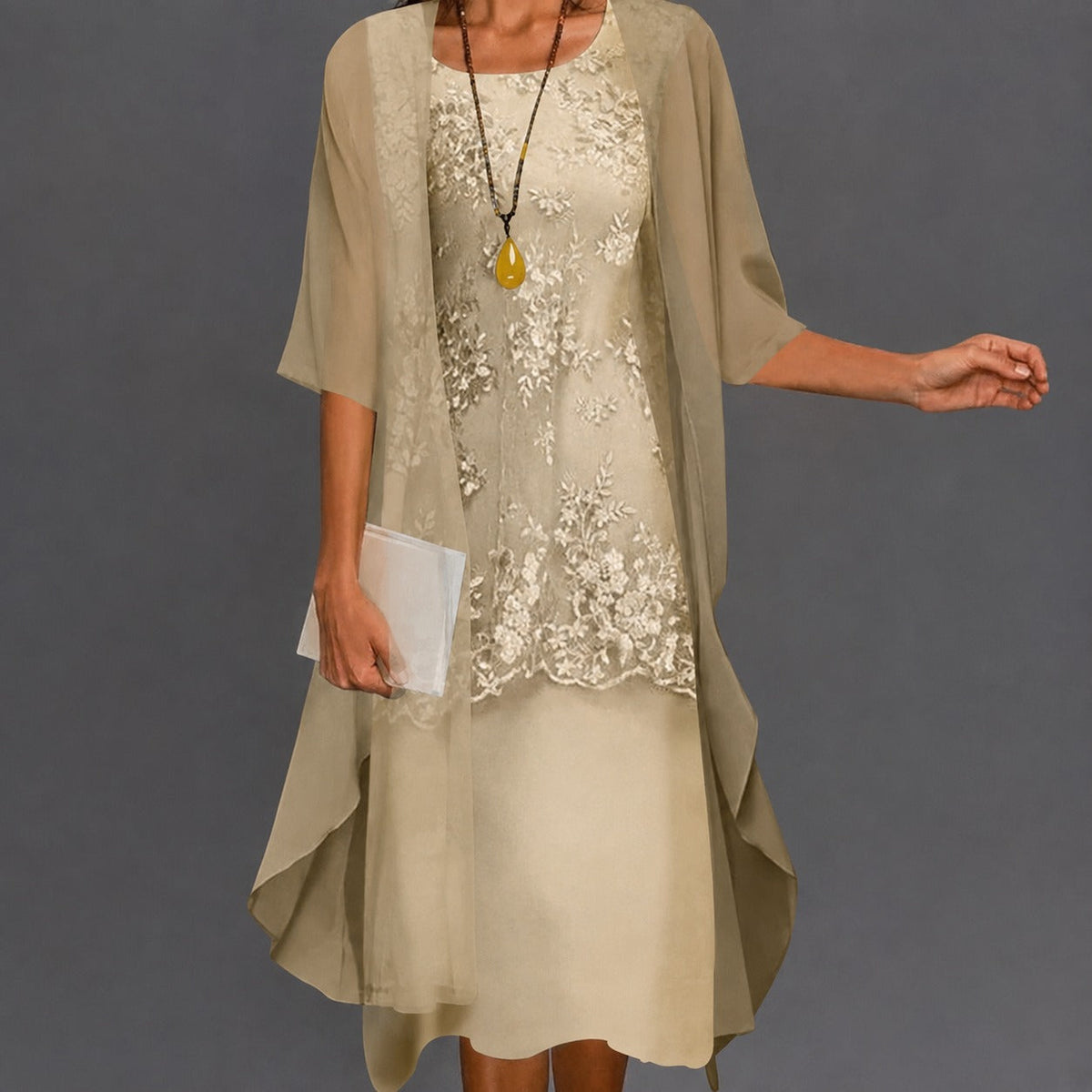 Damenkleid – Stilvolles, fließendes knielanges Kleid für Urlaub, Geschenke und den Alltag