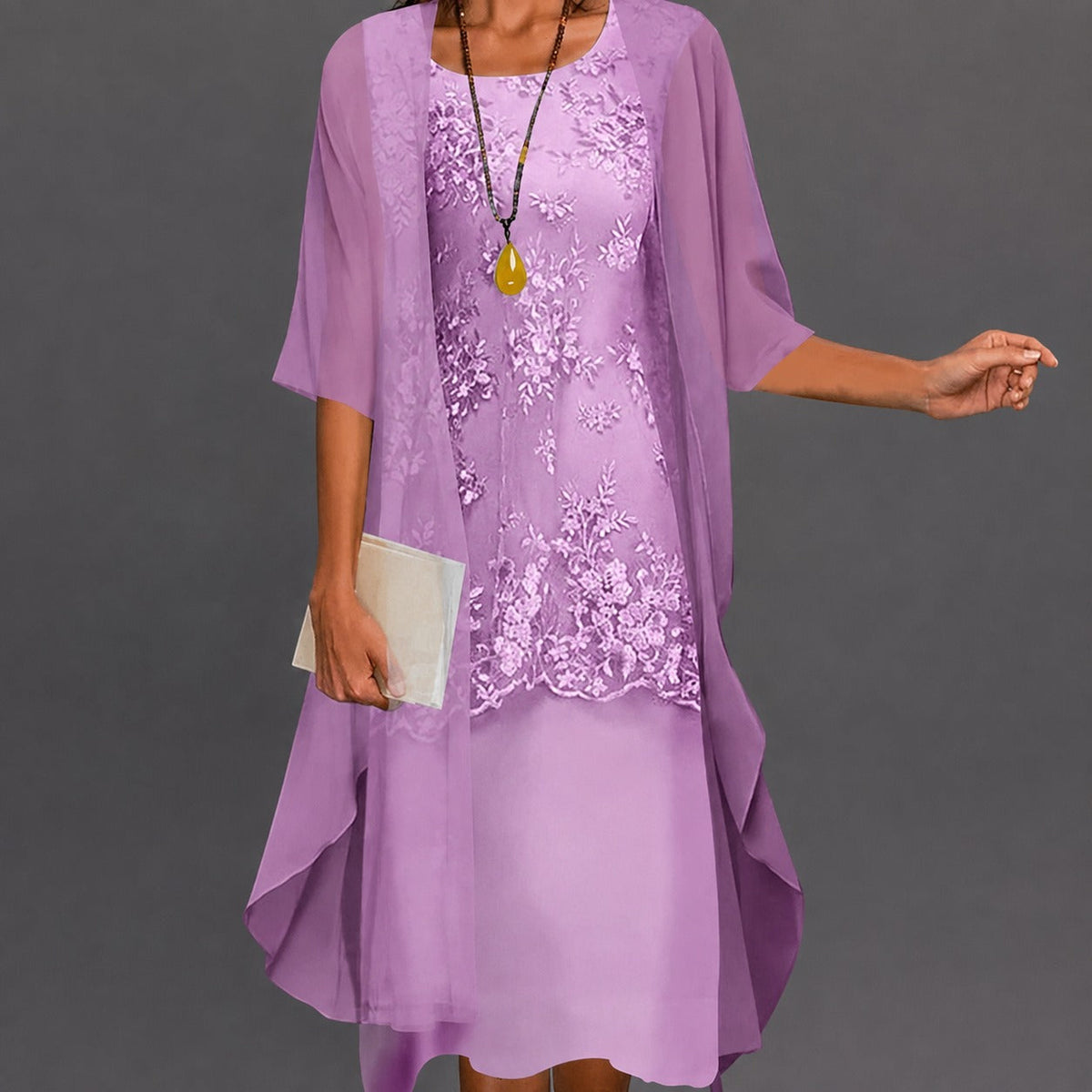Damenkleid – Stilvolles, fließendes knielanges Kleid für Urlaub, Geschenke und den Alltag