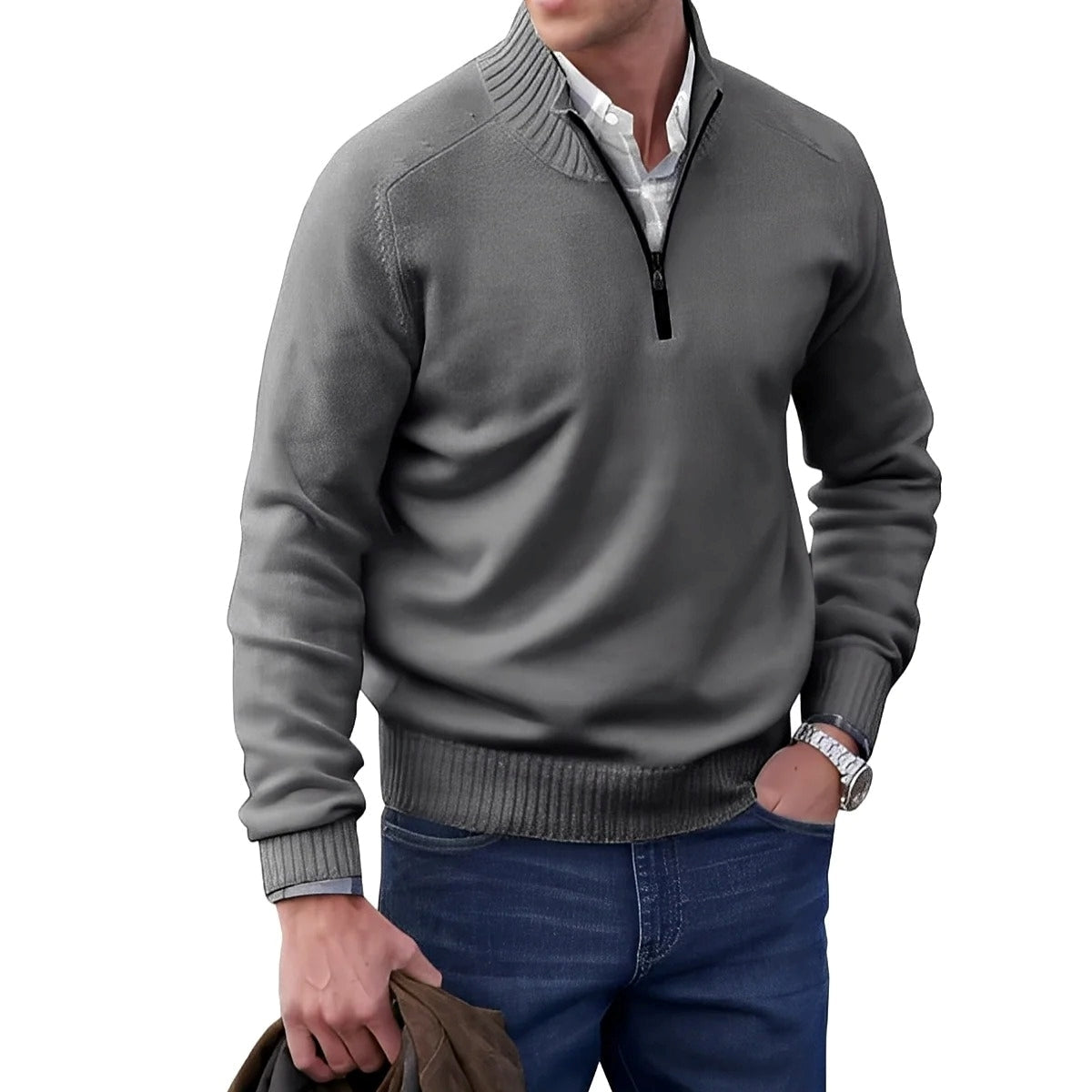Gabriel - Komfortabler Herrenpullover mit Zipper