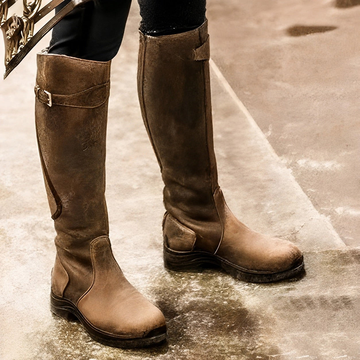 Athena - Vintage-inspirierte hohe Stiefel