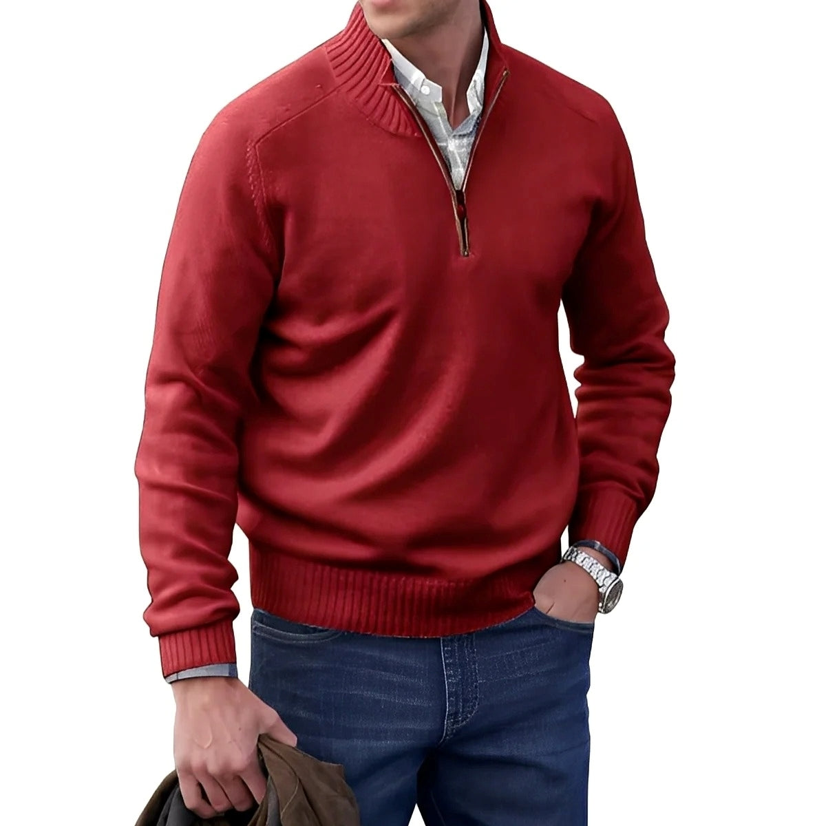 Gabriel - Komfortabler Herrenpullover mit Zipper