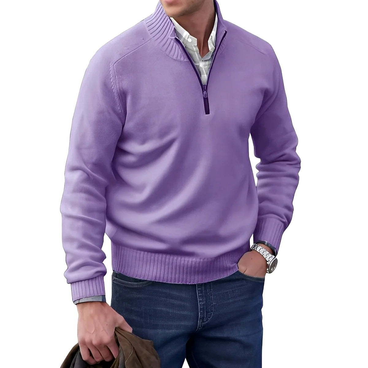 Gabriel - Komfortabler Herrenpullover mit Zipper
