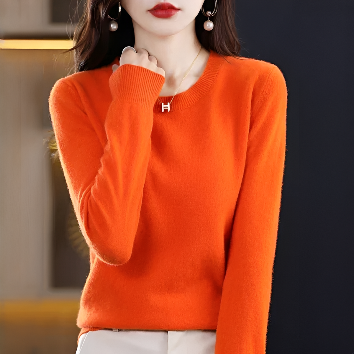 Shynna - Attraktiver und angenehmer Rundhals-Pullover