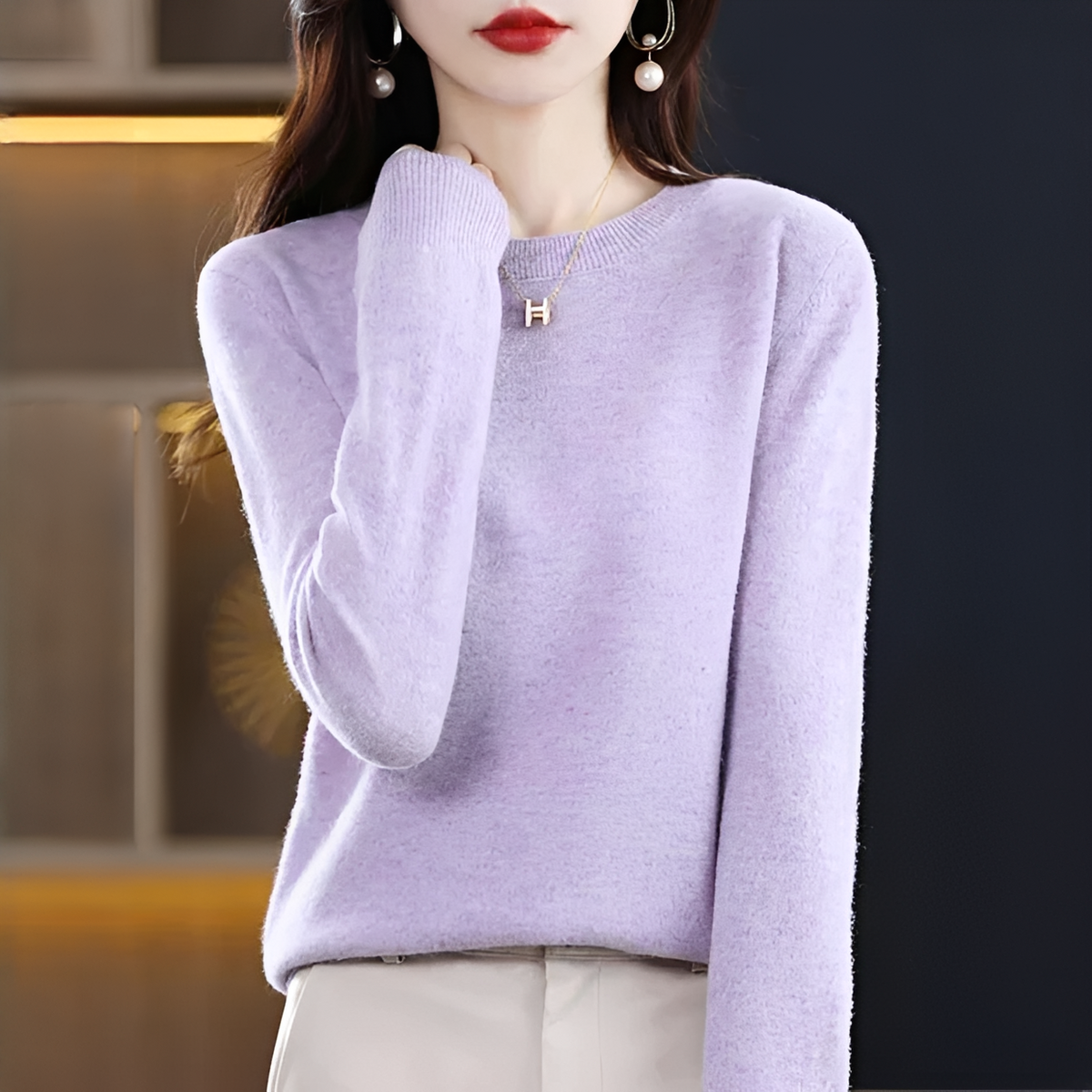 Shynna - Attraktiver und angenehmer Rundhals-Pullover