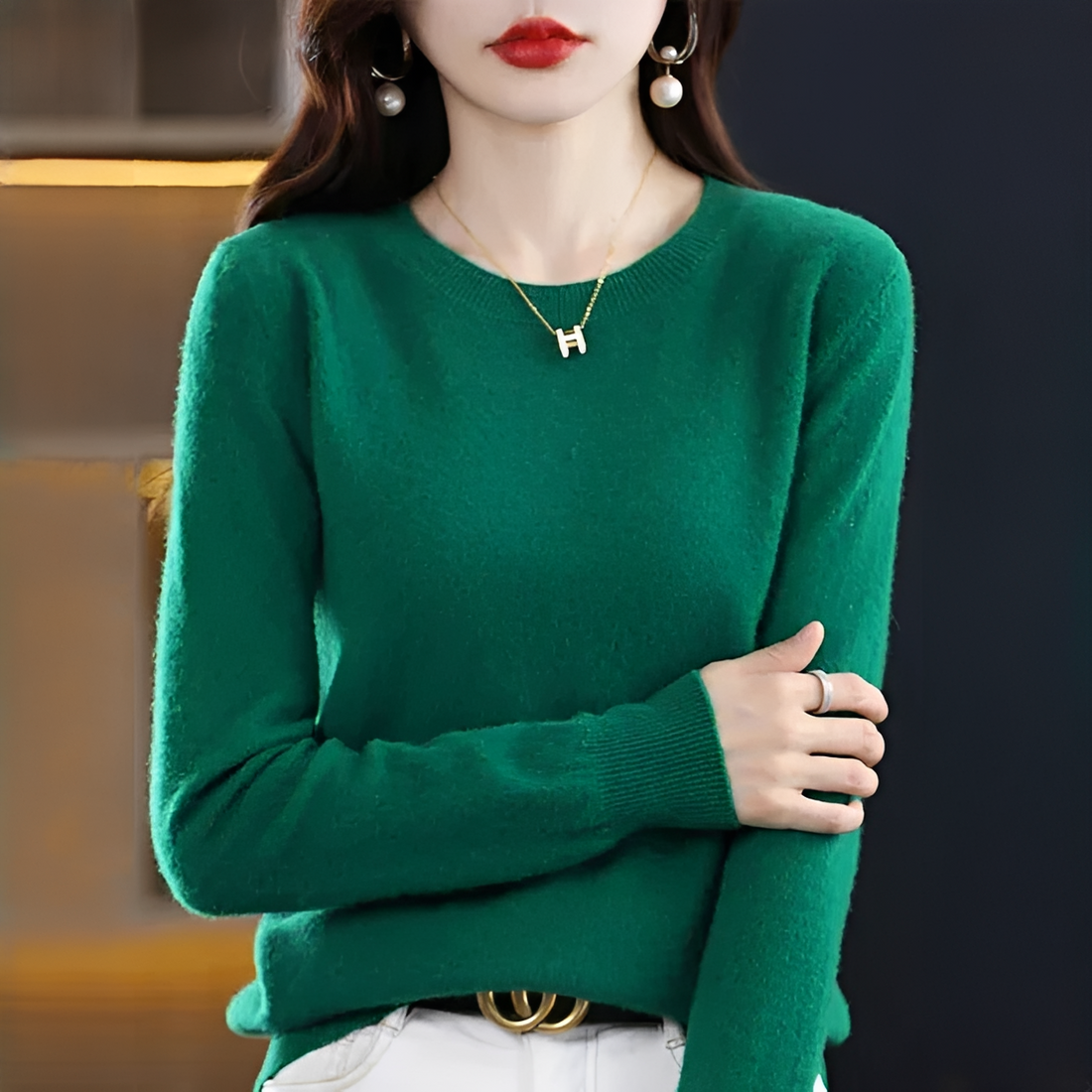 Shynna - Attraktiver und angenehmer Rundhals-Pullover