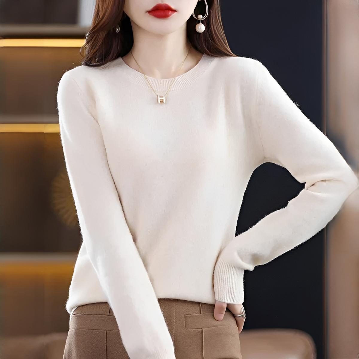 Shynna - Attraktiver und angenehmer Rundhals-Pullover