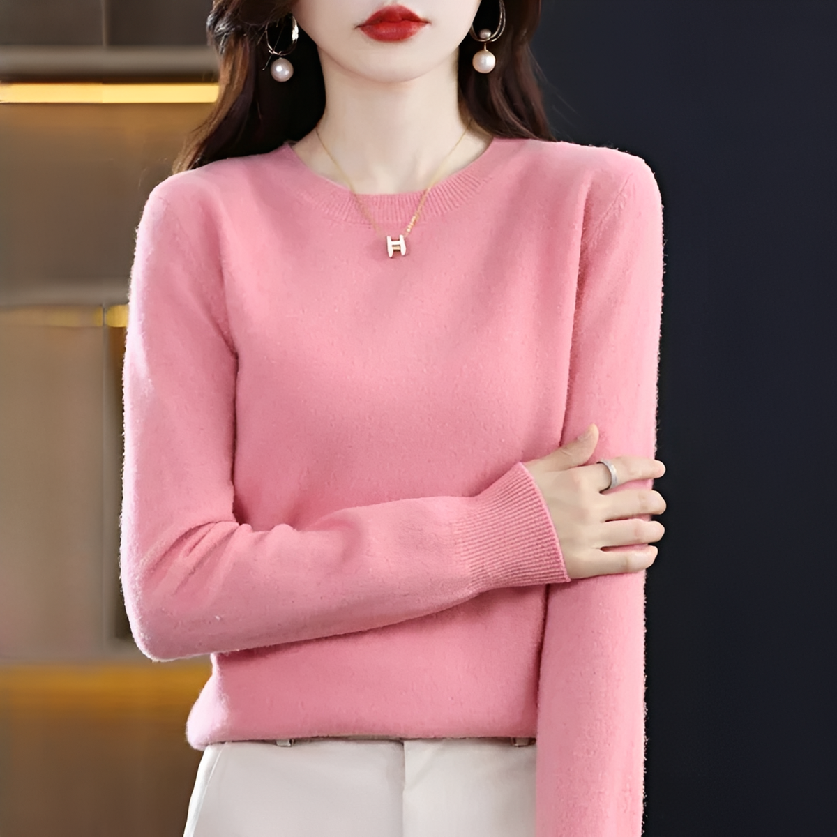 Shynna - Attraktiver und angenehmer Rundhals-Pullover