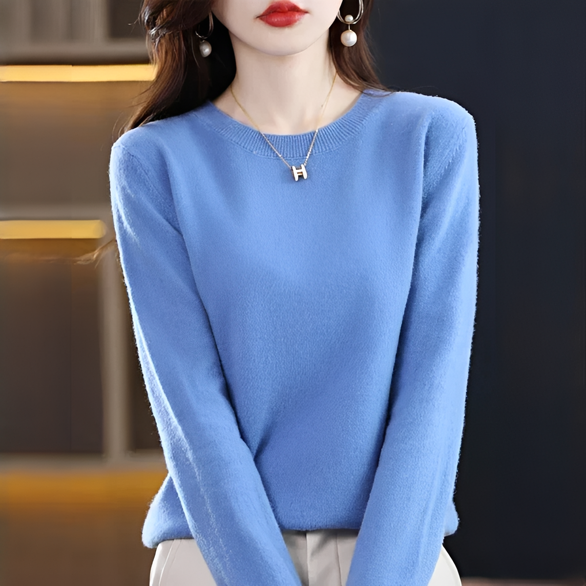 Shynna - Attraktiver und angenehmer Rundhals-Pullover