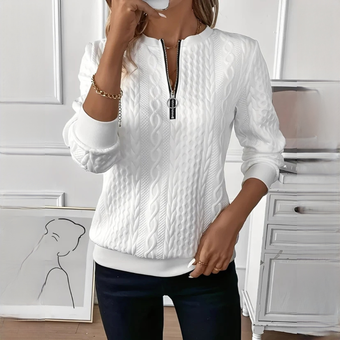 Hedie - Stilvoller und eleganter Reißverschluss-Pullover