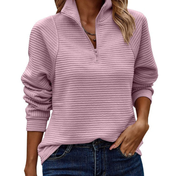 Zennia - Bequemer Pullover mit halbem Reißverschluss