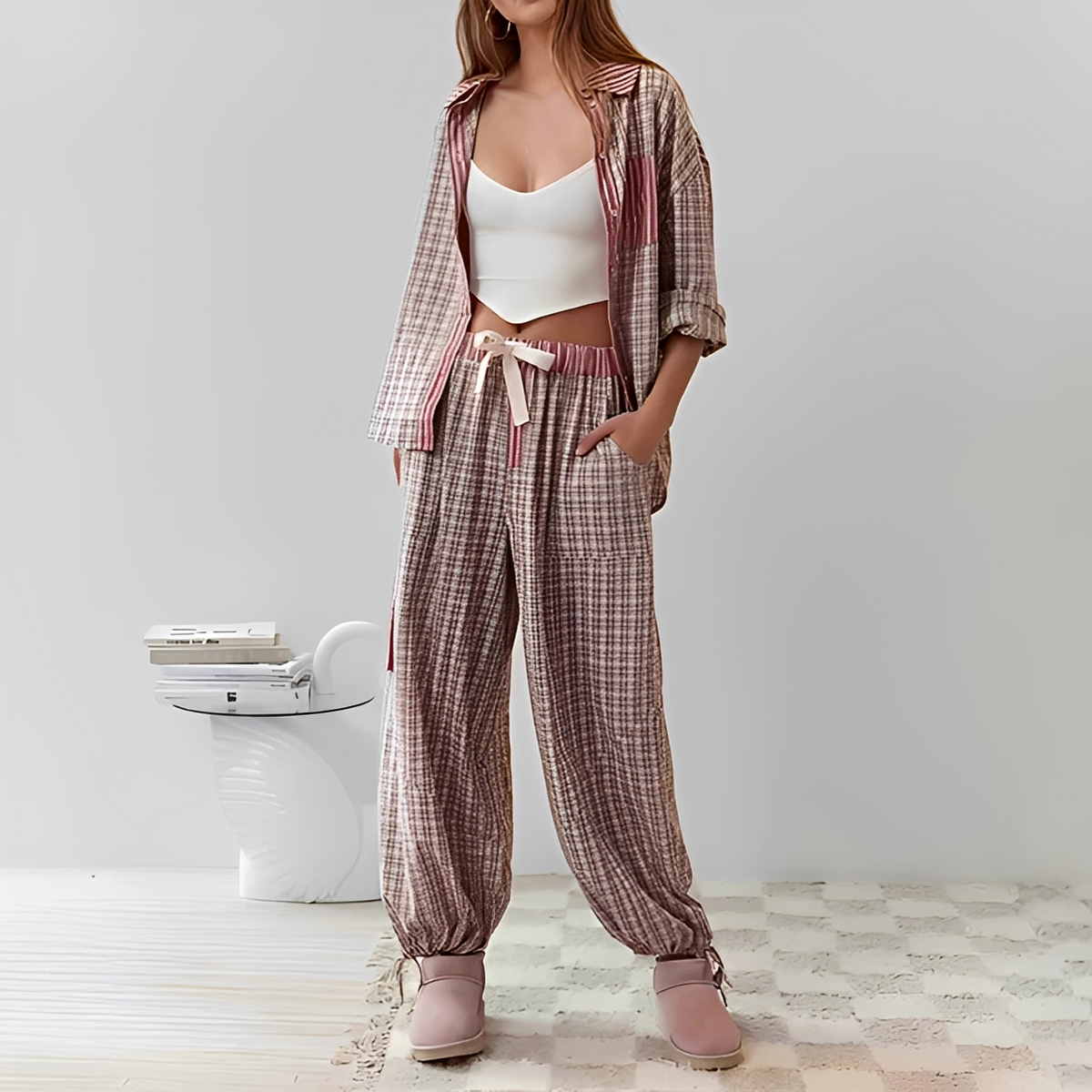 Ellenora - Komfortables und warmes Pyjama-Set