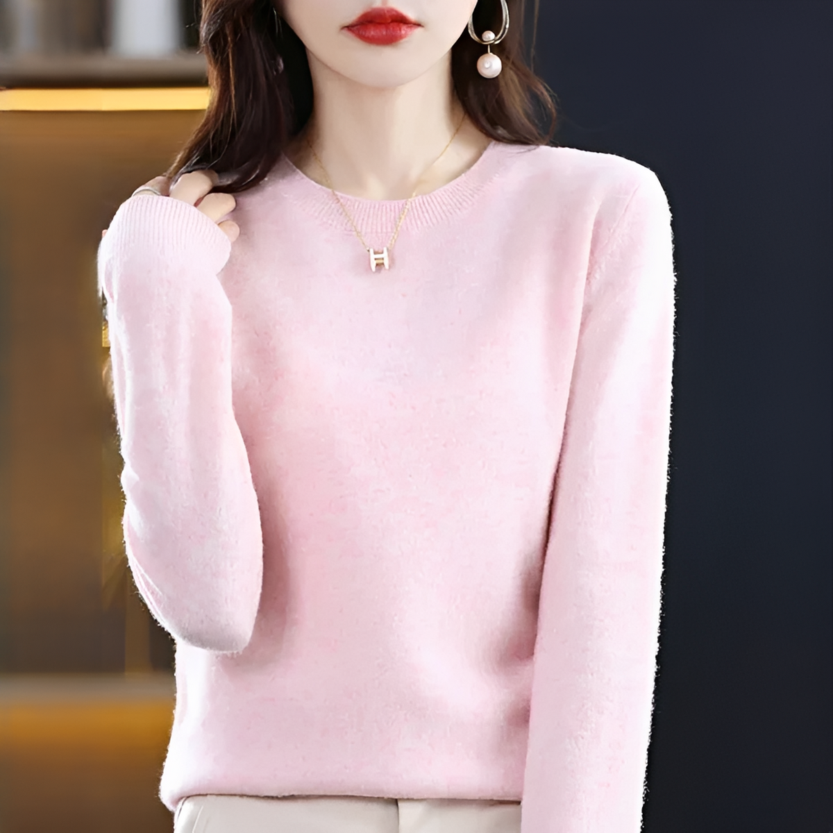 Shynna - Attraktiver und angenehmer Rundhals-Pullover