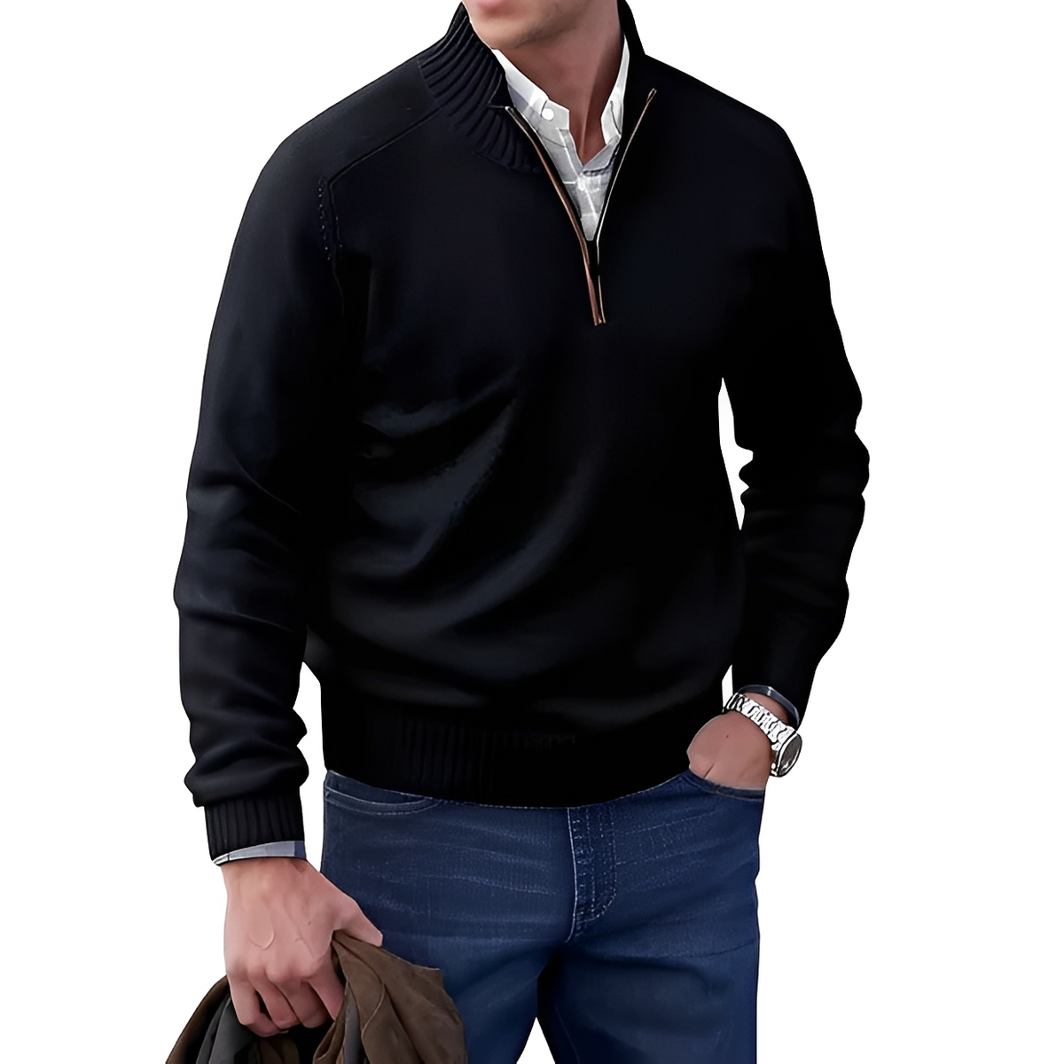 Jeremy - Sanfter Halbzipper-Pullover