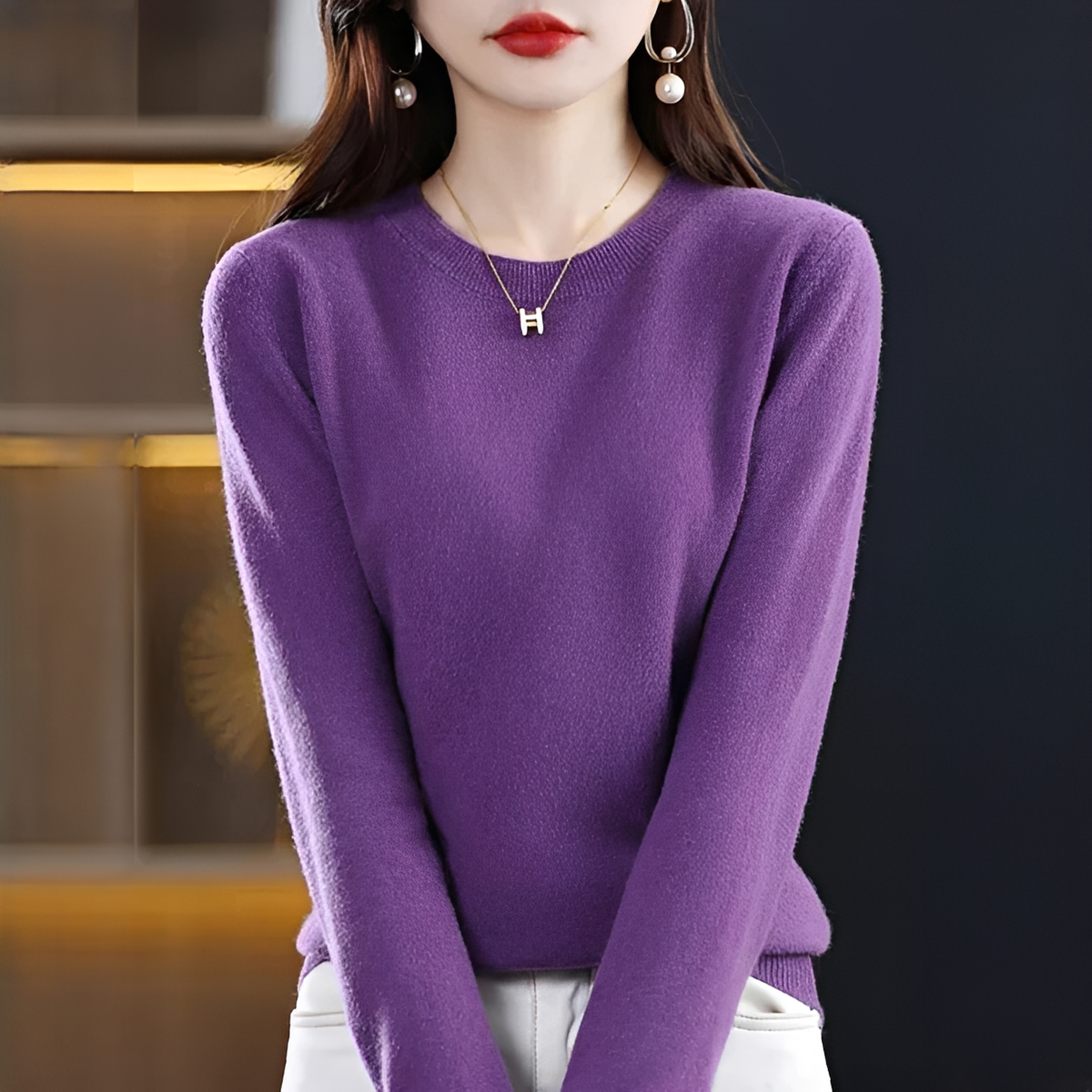 Shynna - Attraktiver und angenehmer Rundhals-Pullover