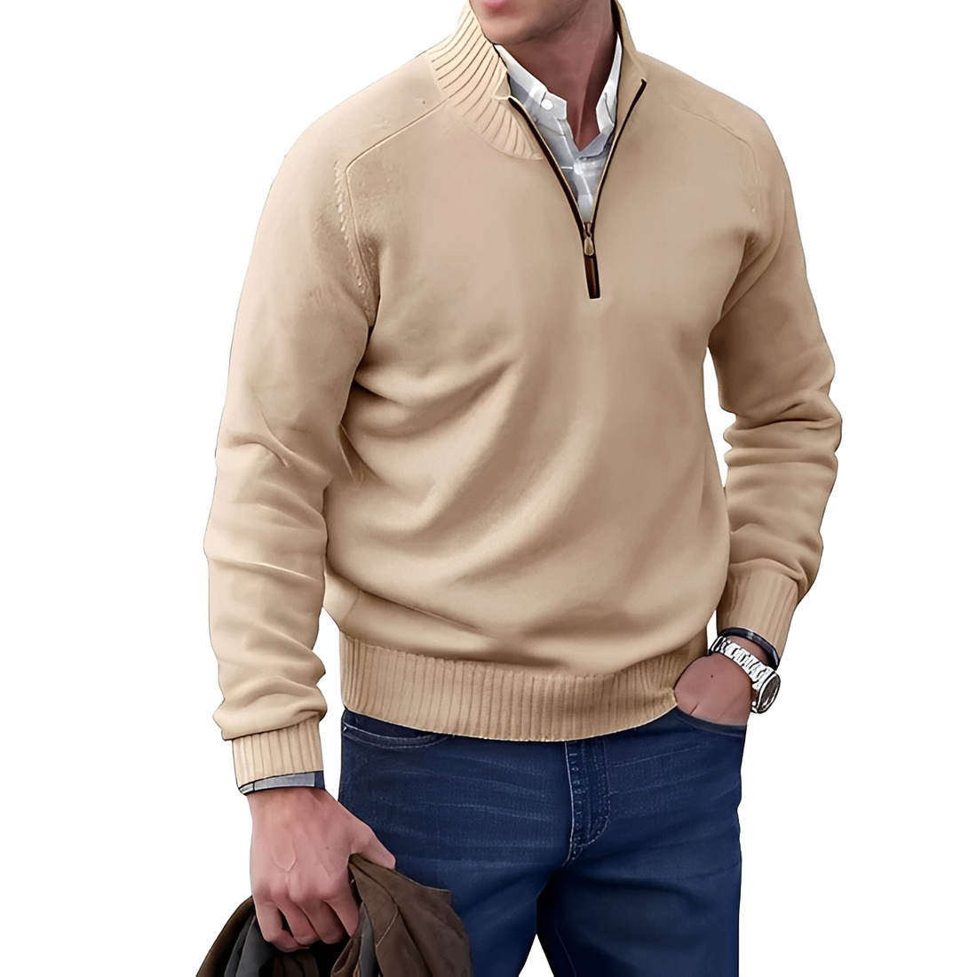 Jeremy - Sanfter Halbzipper-Pullover