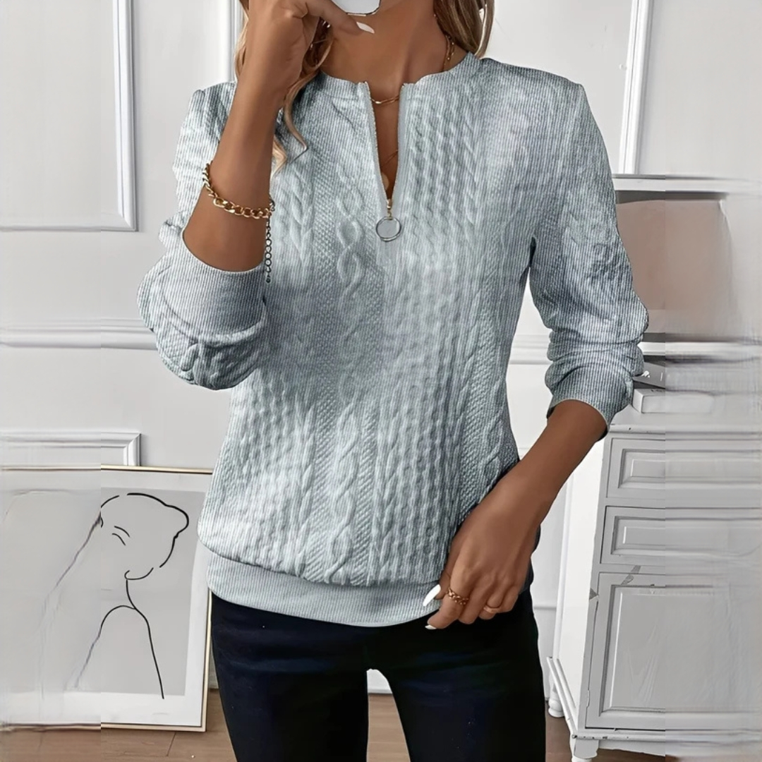 Hedie - Stilvoller und eleganter Reißverschluss-Pullover