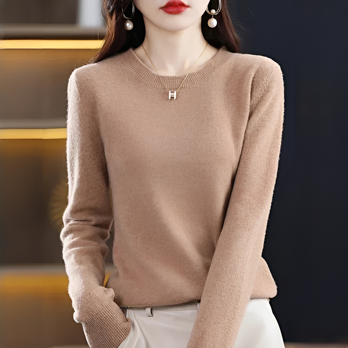 Shynna - Attraktiver und angenehmer Rundhals-Pullover