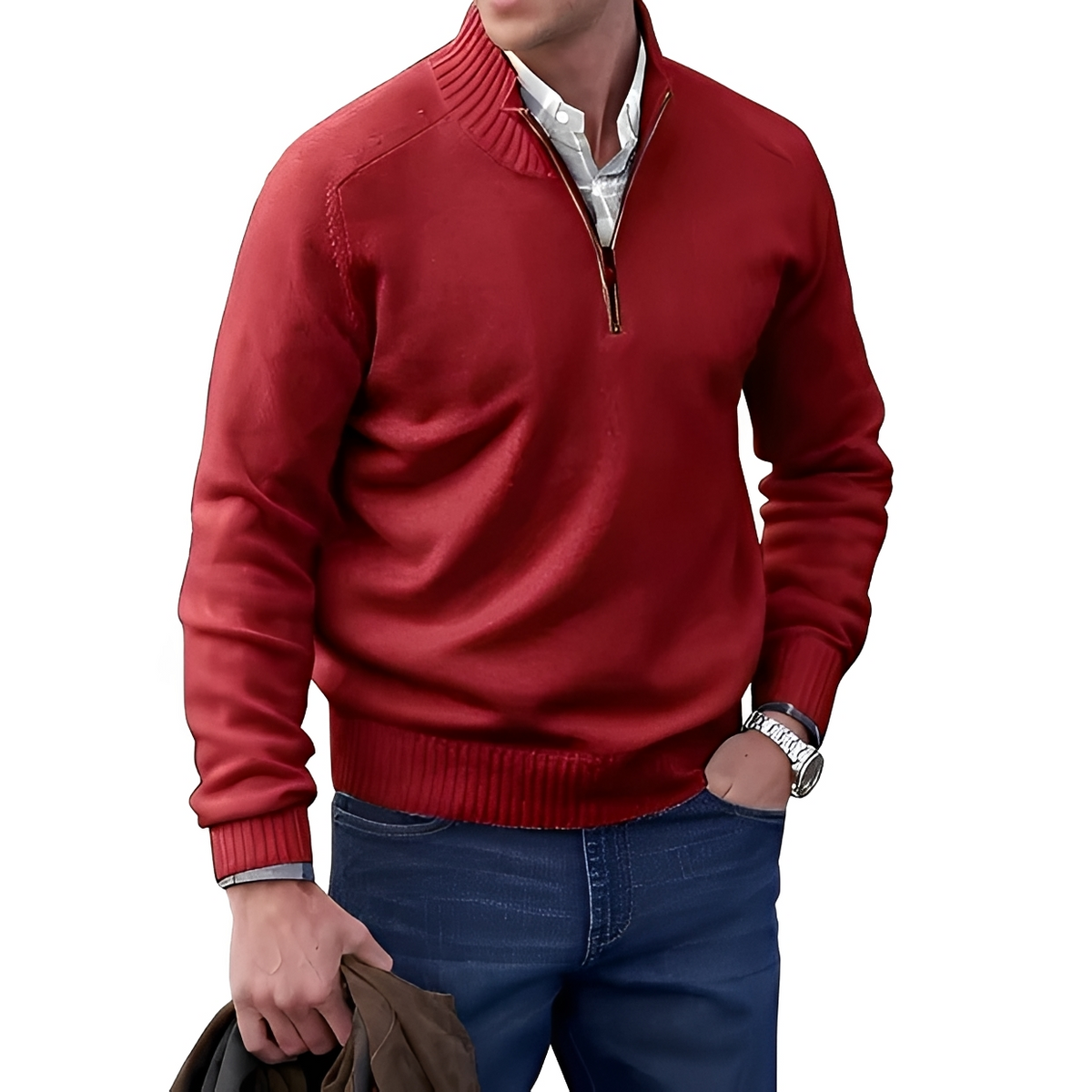 Jeremy - Sanfter Halbzipper-Pullover