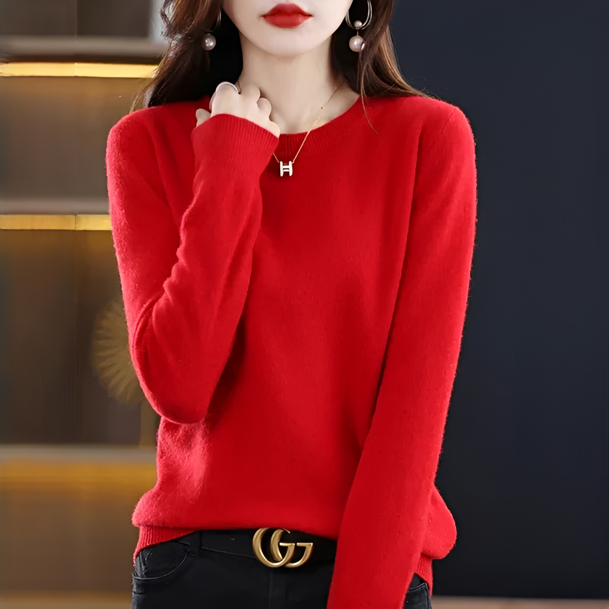 Shynna - Attraktiver und angenehmer Rundhals-Pullover