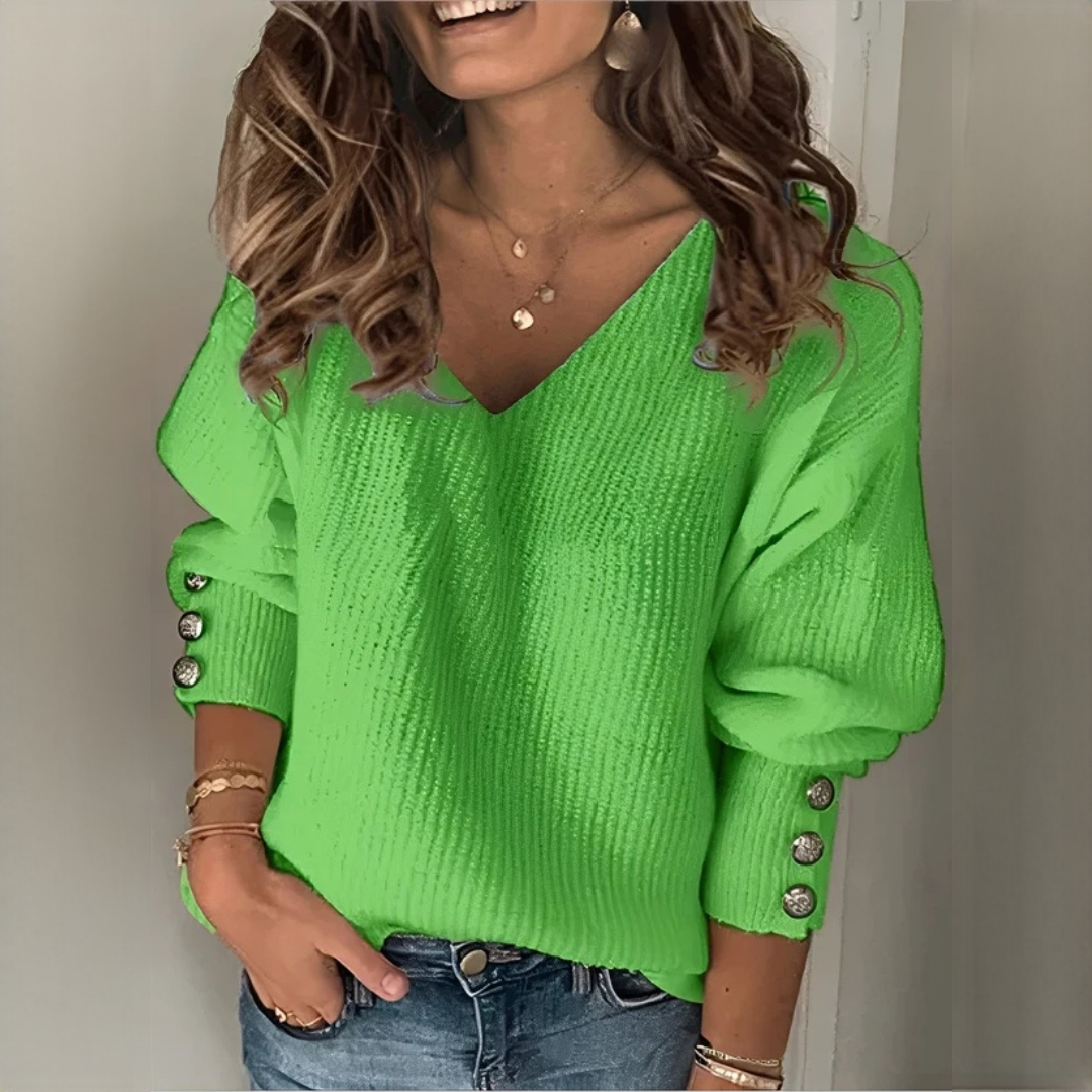 Adalyn - Bequemer und wärmender V-Ausschnitt-Pullover