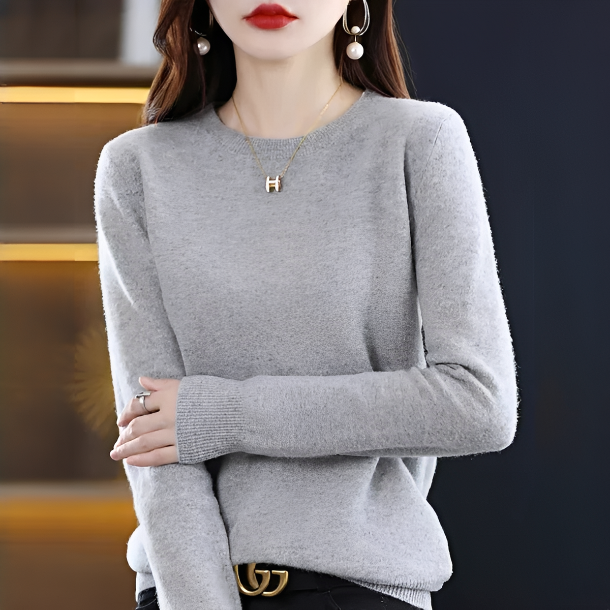 Shynna - Attraktiver und angenehmer Rundhals-Pullover