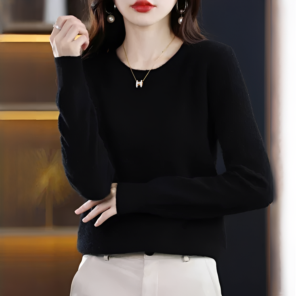Shynna - Attraktiver und angenehmer Rundhals-Pullover