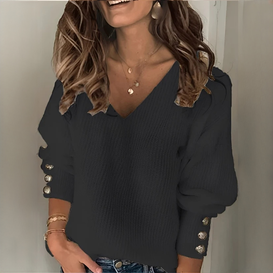 Adalyn - Bequemer und wärmender V-Ausschnitt-Pullover