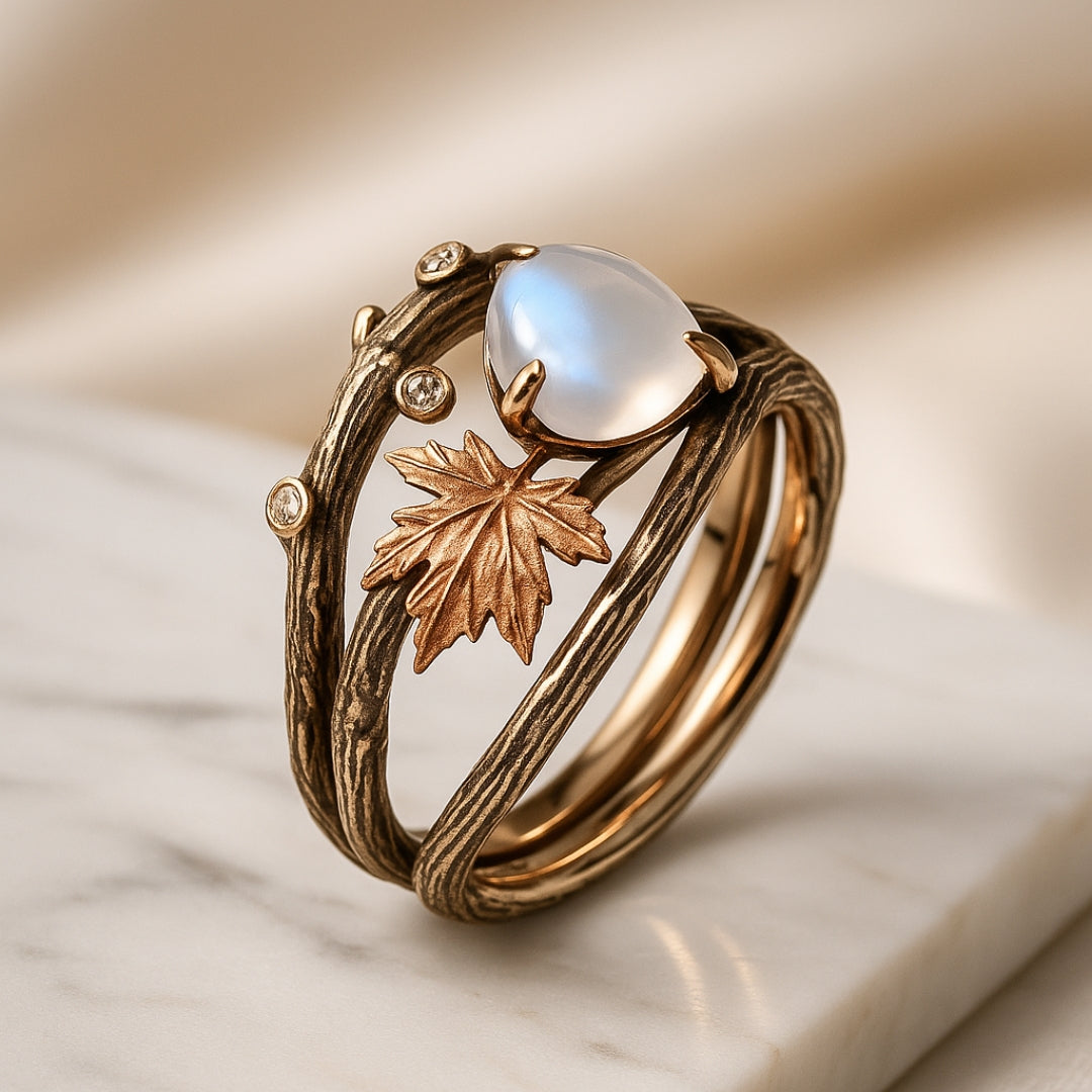 Celestia – Mondsteinring mit natürlichem Charme