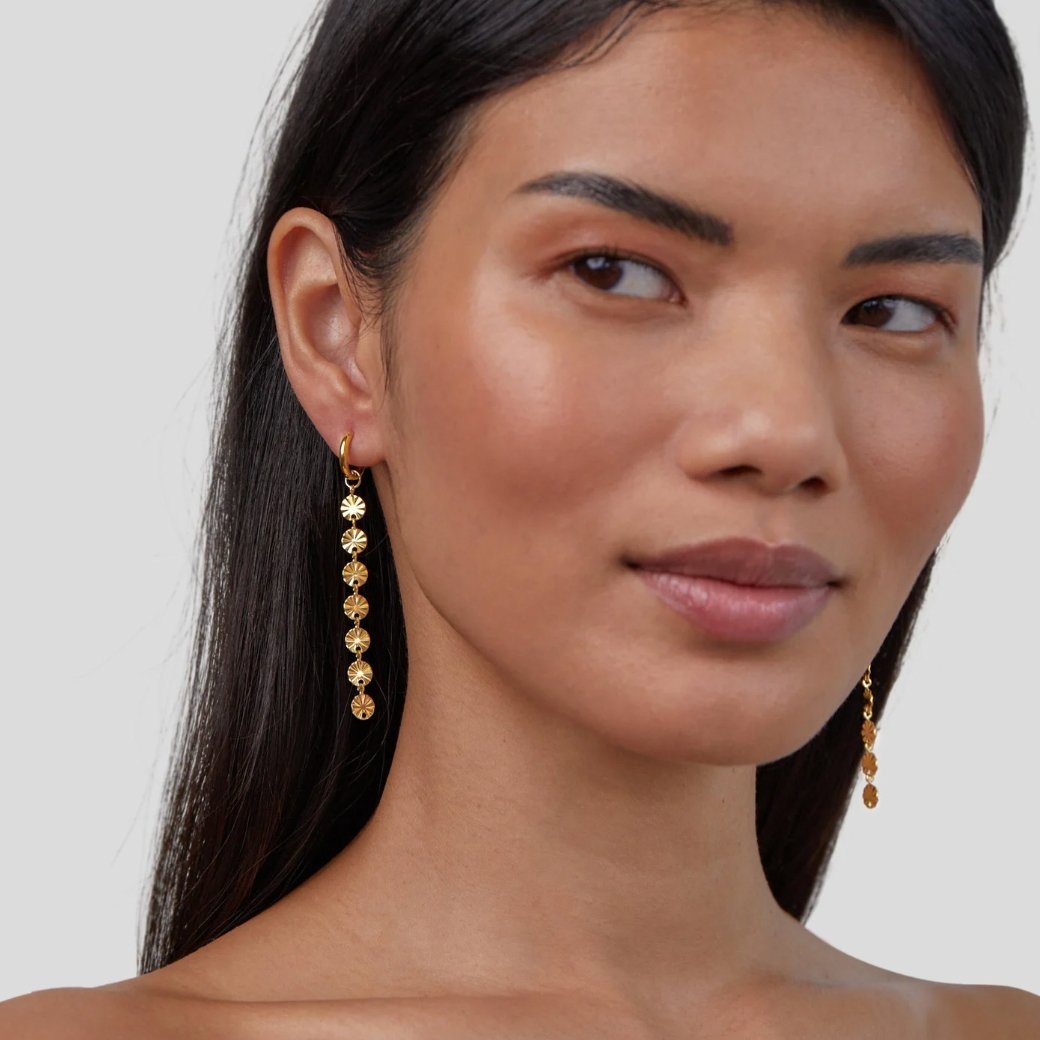 Zaya – 18K Gold Diskoohrringe