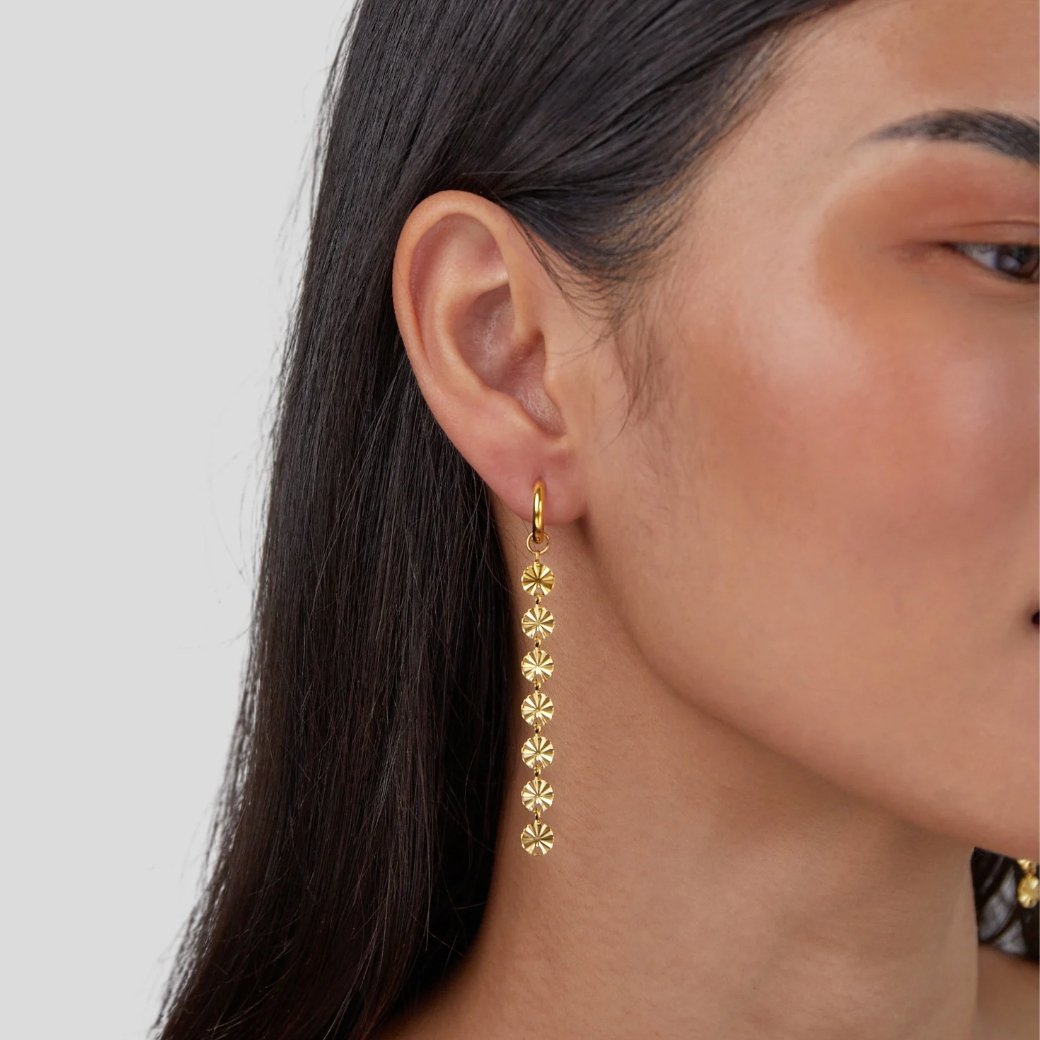 Zaya – 18K Gold Diskoohrringe