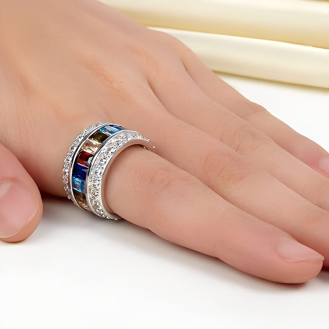 Sheena – Ring mit mehreren Steinen aus 925 Silber