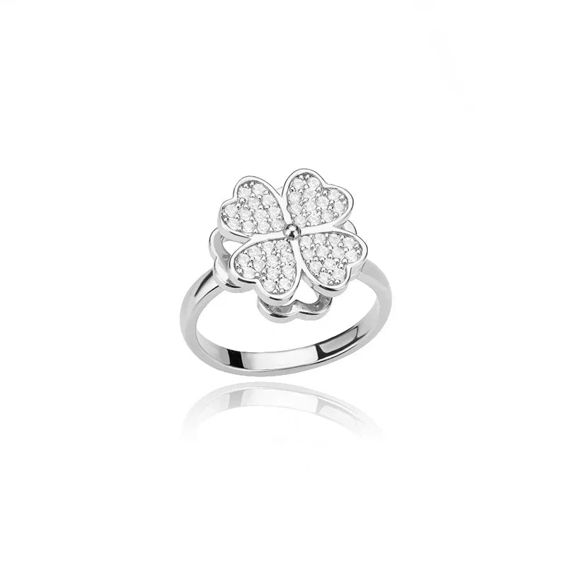 Dazel – Drehbarer Anti-Stress-Ring mit vierblättrigem Kleeblatt