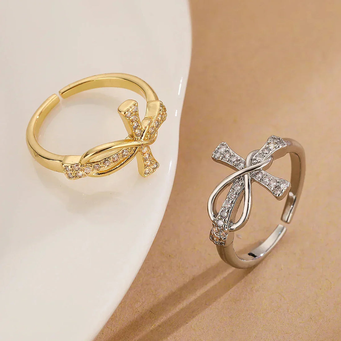 Eliane – Christliches Zirkonia-Kreuzring für Frauen