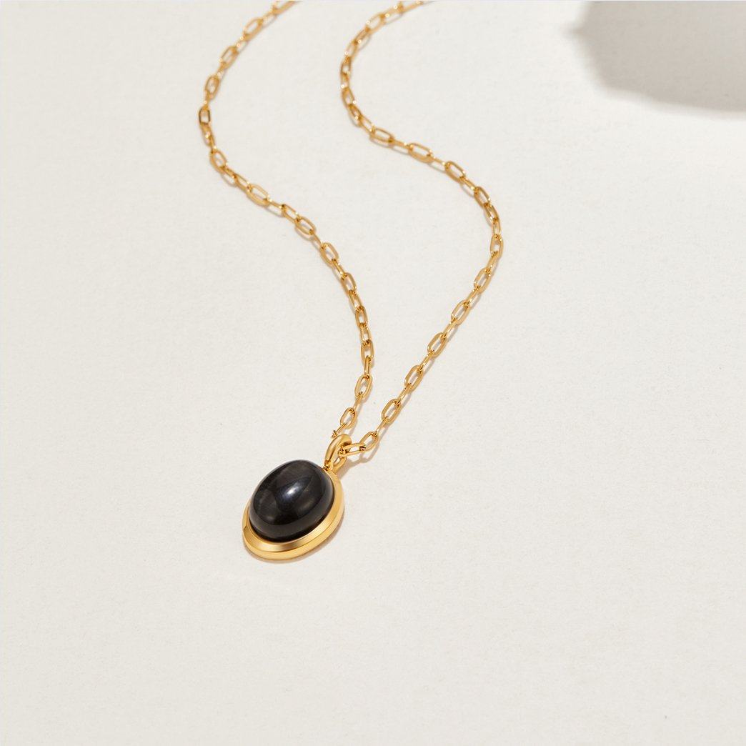 Euphrosyne - Halskette aus schwarzem Onyx