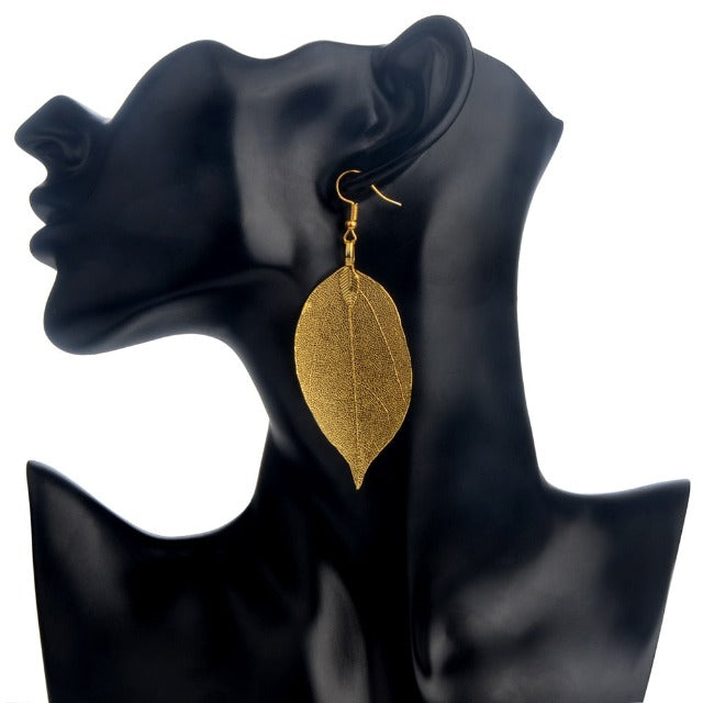 Larah – Boho-Stil Blatt-Ohrringe